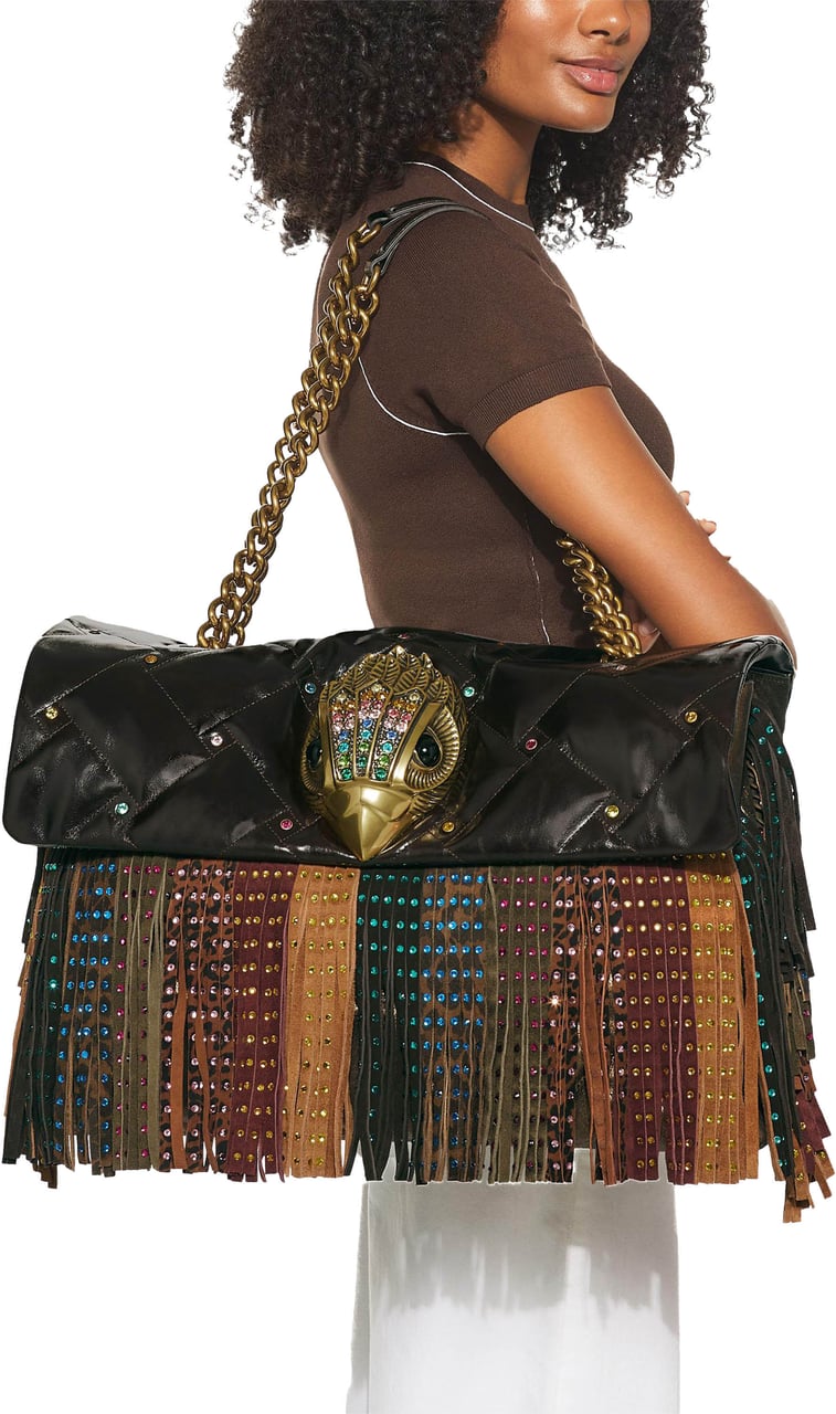 Kurt Geiger London Macro Kensington Fringe Tas Wit
