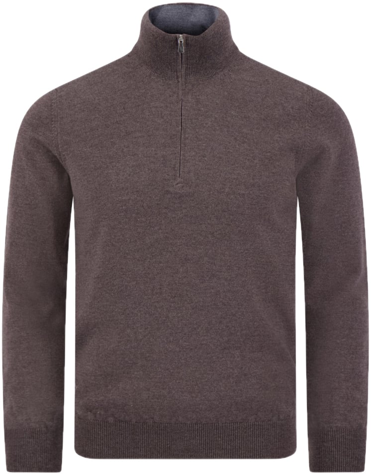 Gran Sasso Trui met rits bruin Bruin