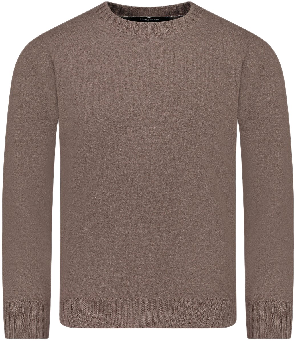 Gran Sasso Ronde hals trui bruin Taupe