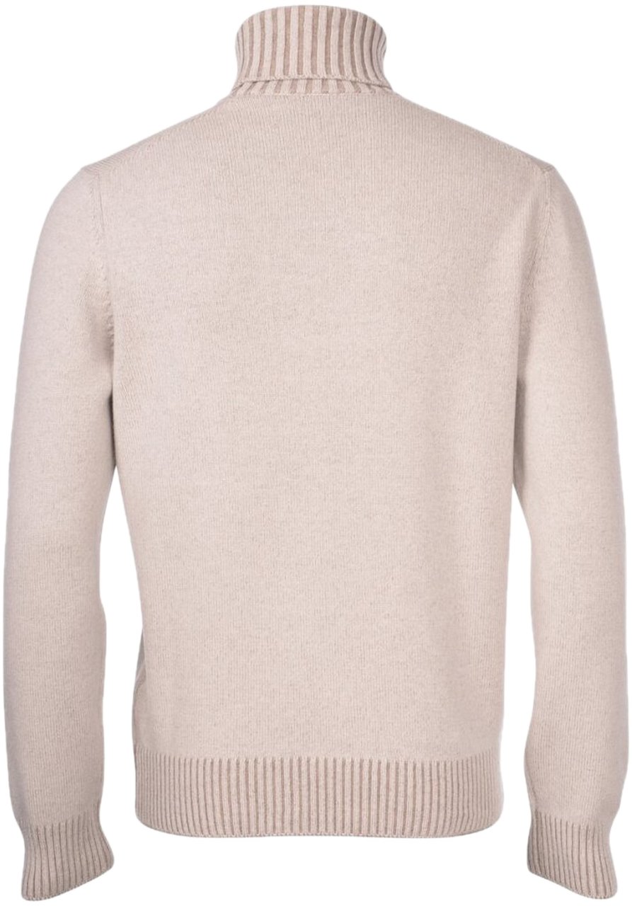 Gran Sasso Ribbed Rollneck Wool Blend Beige