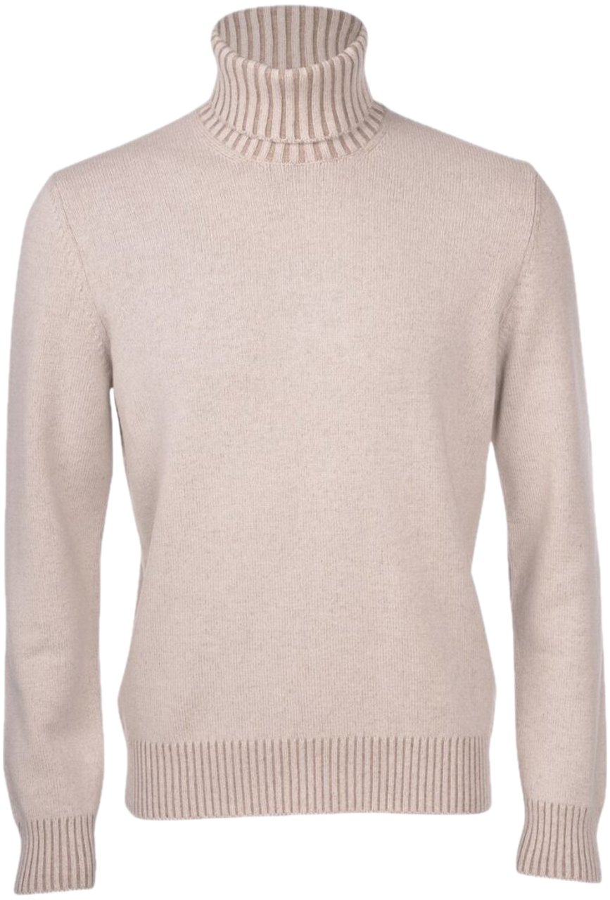 Gran Sasso Ribbed Rollneck Wool Blend Beige