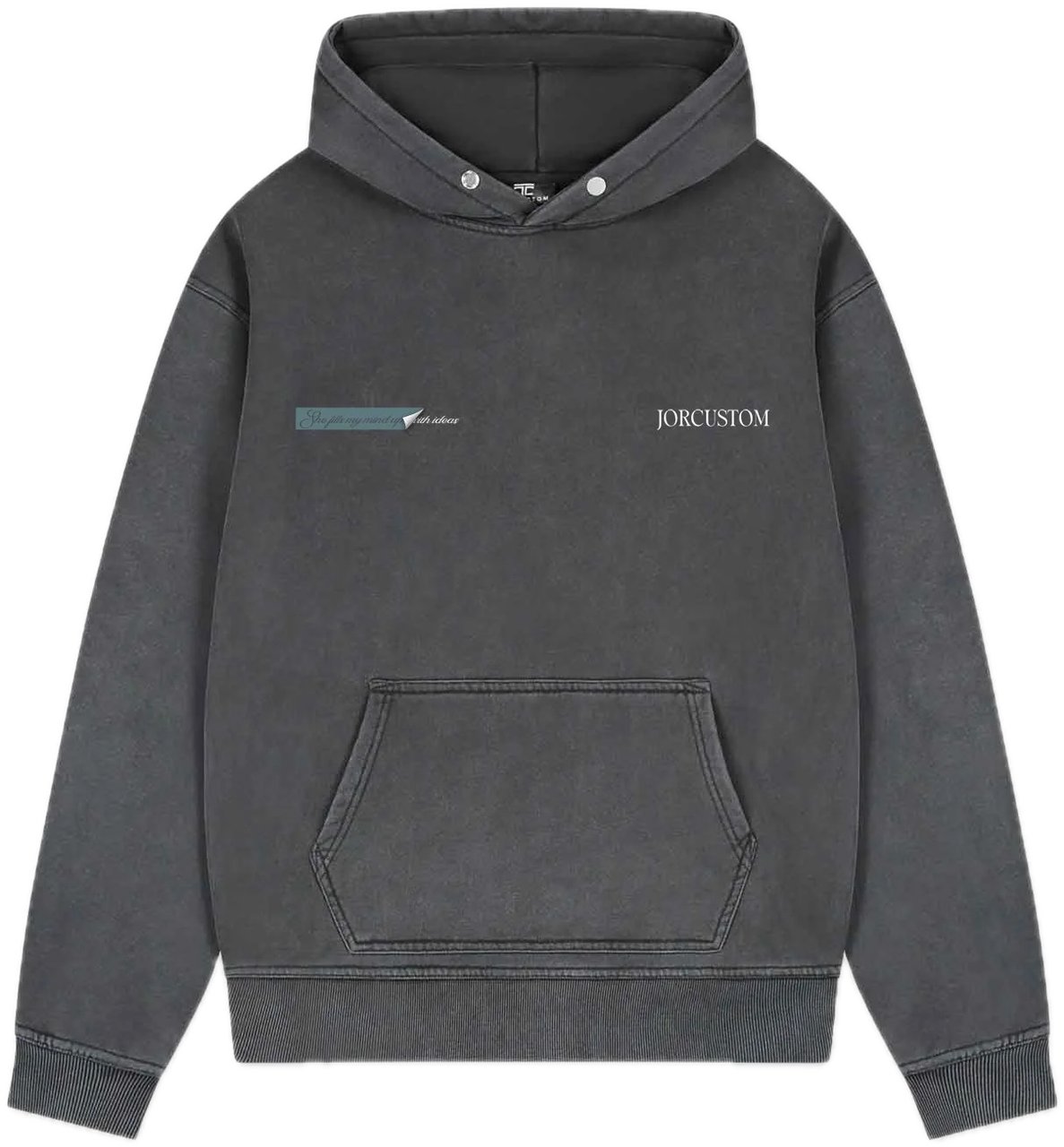 JORCUSTOM Angel2 0 Fleece Hoodie Acidgrey Grijs