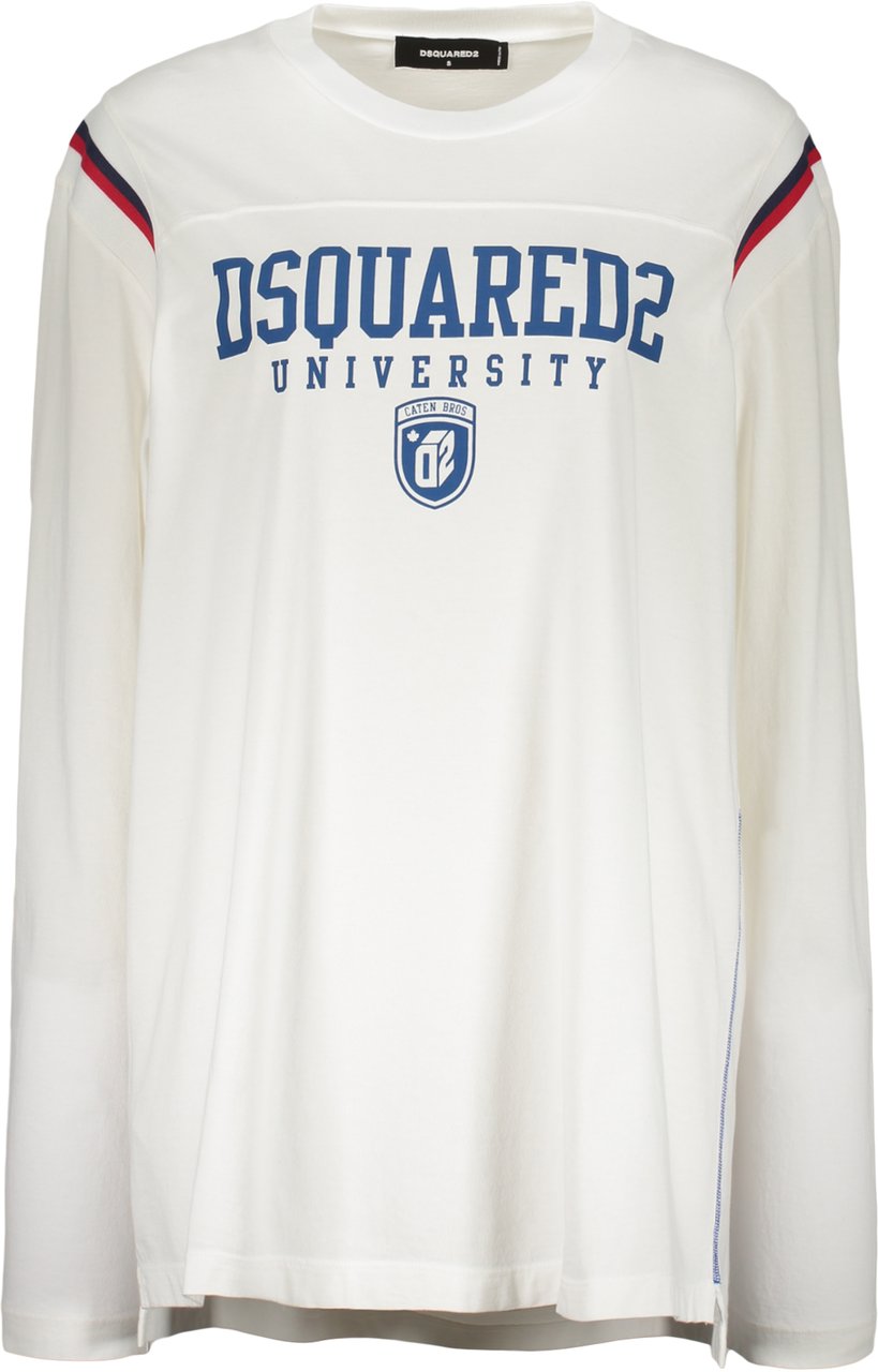 Dsquared2 Long sleeve cotton t-shirt Wit