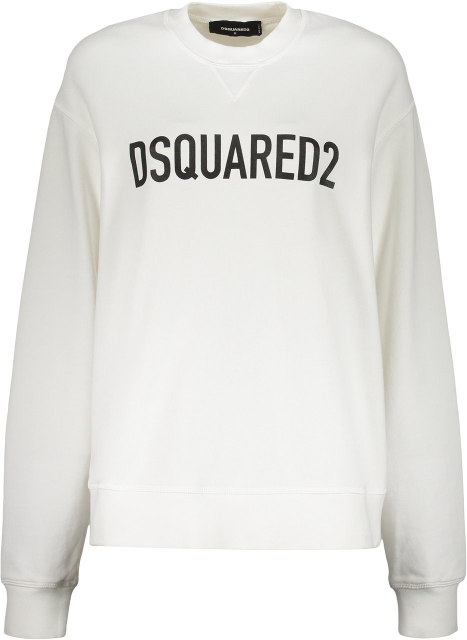 Dsquared2 Logo detail cotton sweatshirt Wit