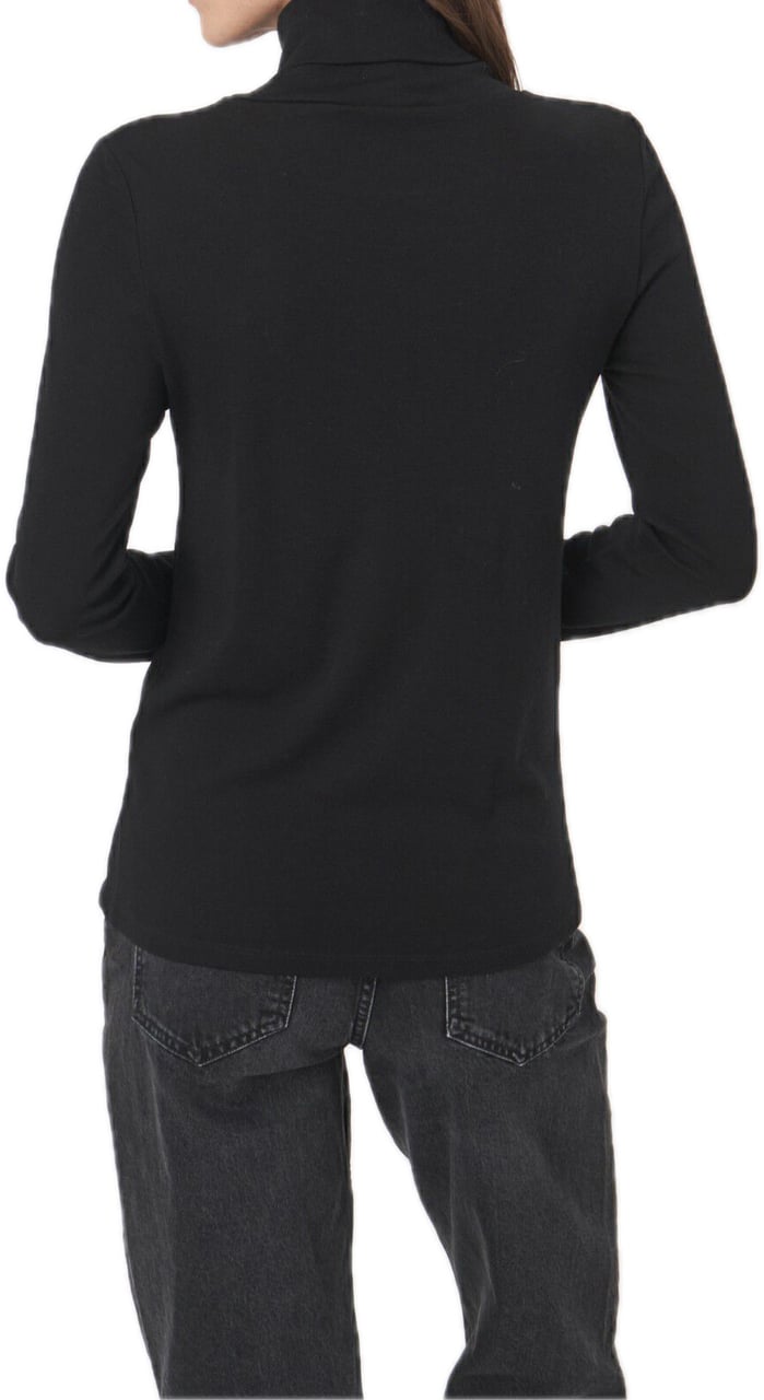 Repeat Cashmere Turtleneck top black Zwart