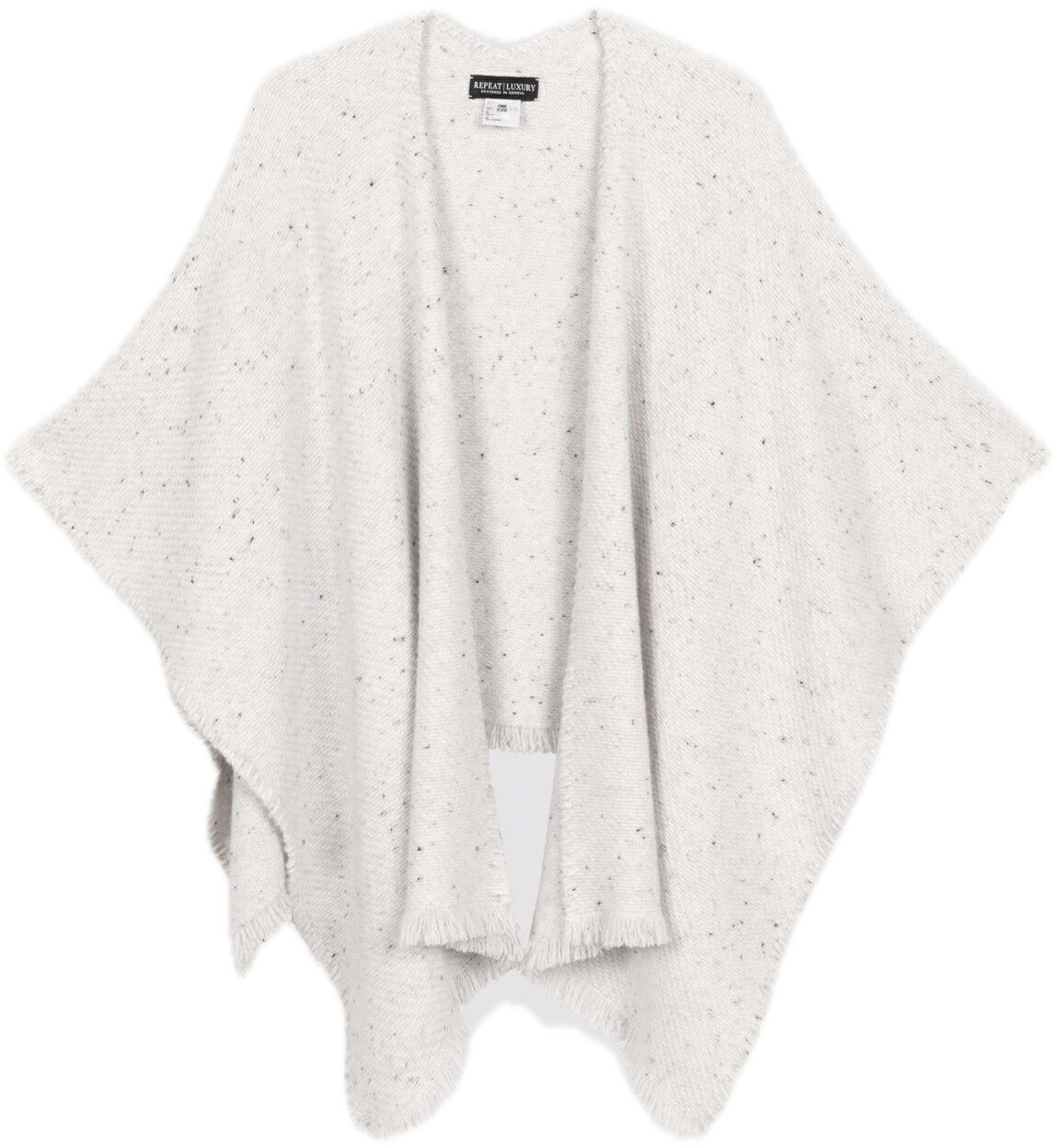 Repeat Cashmere Cashmere poncho snow Grijs