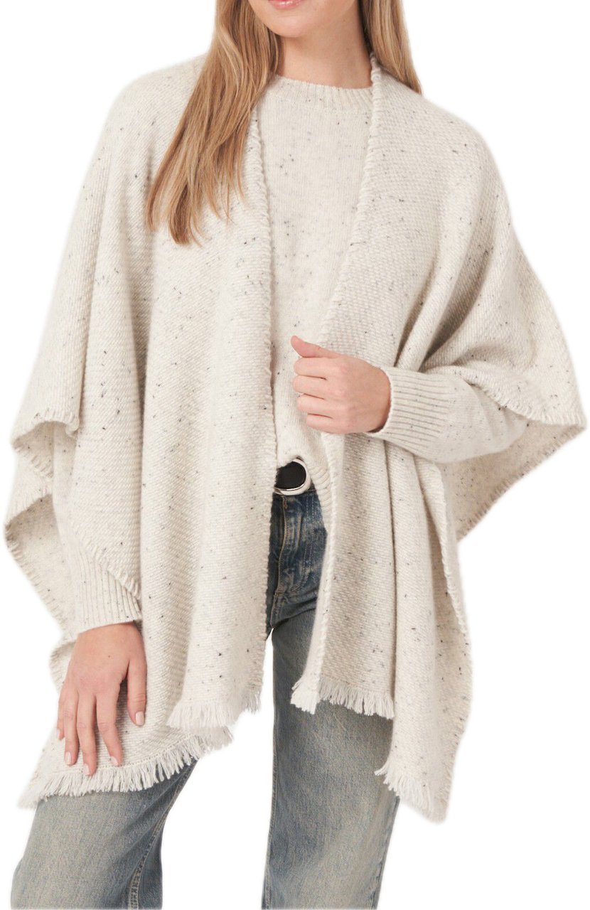 Repeat Cashmere Cashmere poncho snow Grijs