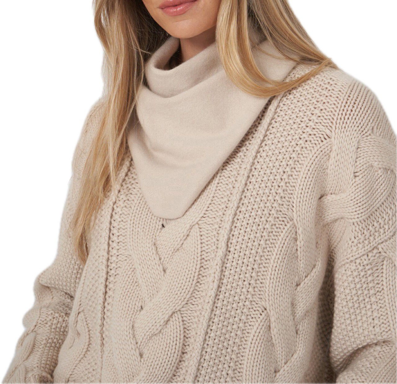 Repeat Cashmere Cashmere bandana Beige