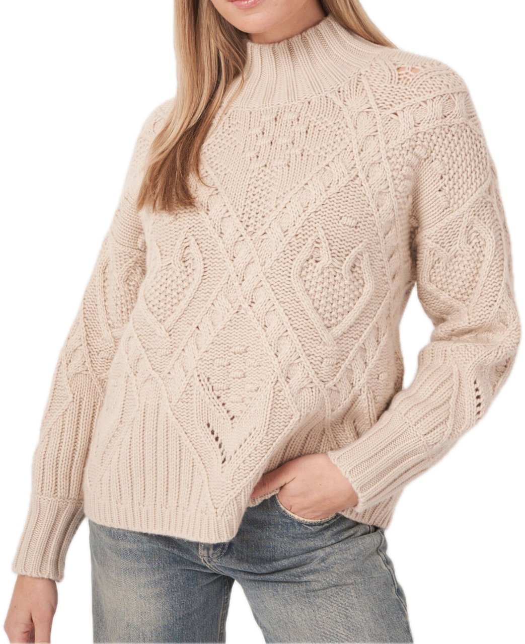 Repeat Cashmere Chunky cable knit Beige