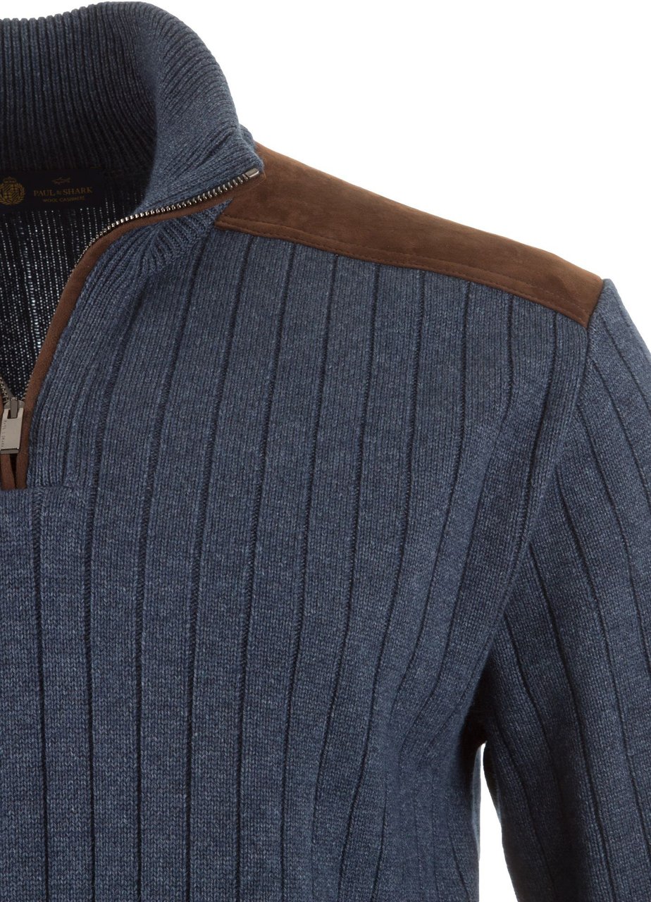 Paul & Shark Half Zip Trui Blauw