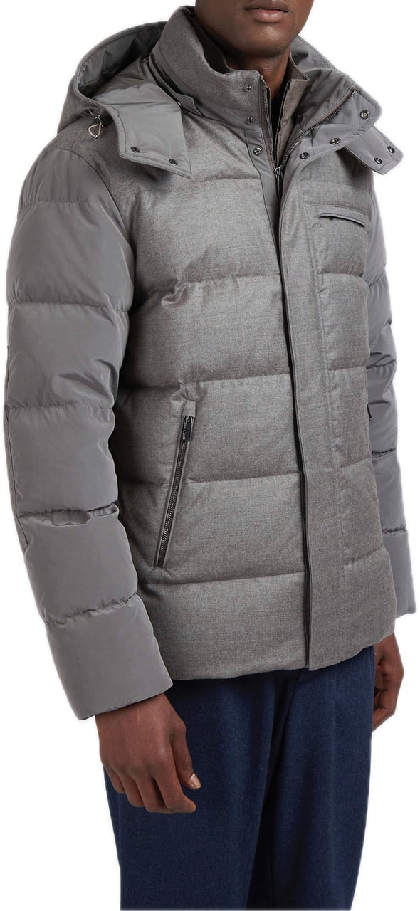 Paul & Shark Silk puffer jacket Taupe