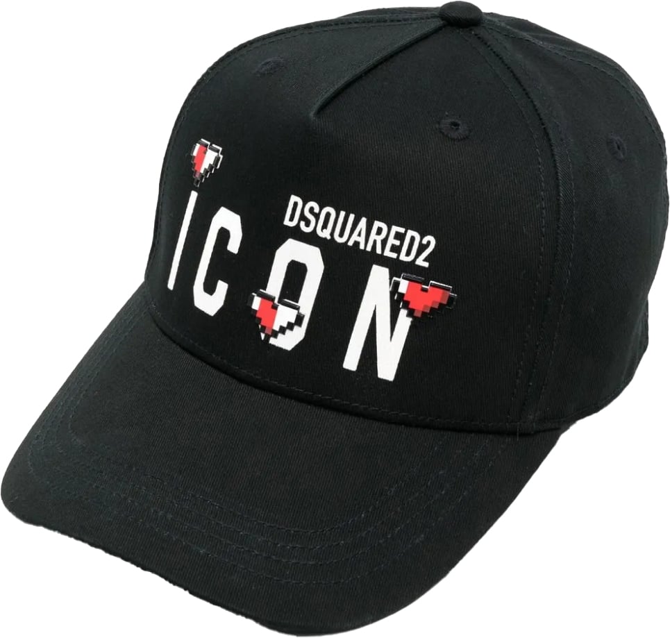 Dsquared2 Icon Pixel Logo Baseball Cap Zwart