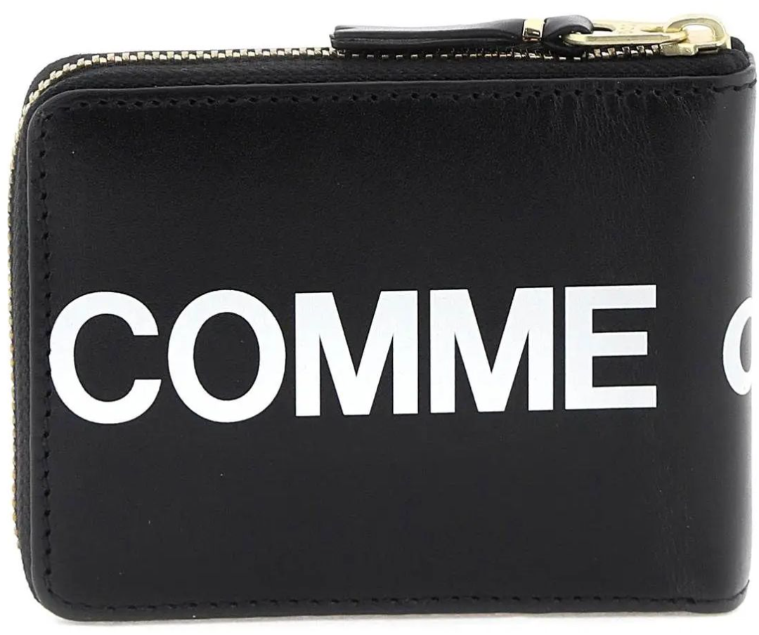 Comme des Garçons Huge Logo Print Wallet Zwart
