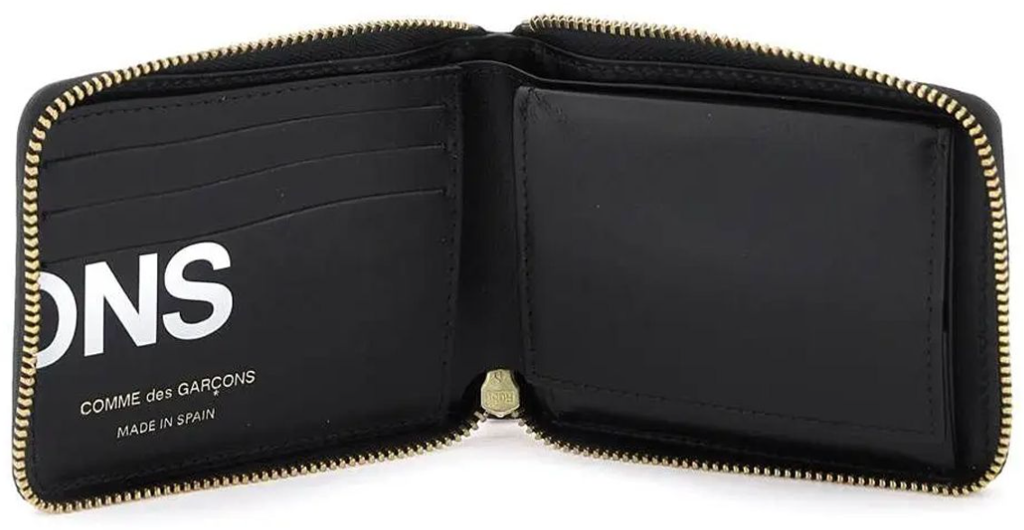 Comme des Garçons Huge Logo Print Wallet Zwart