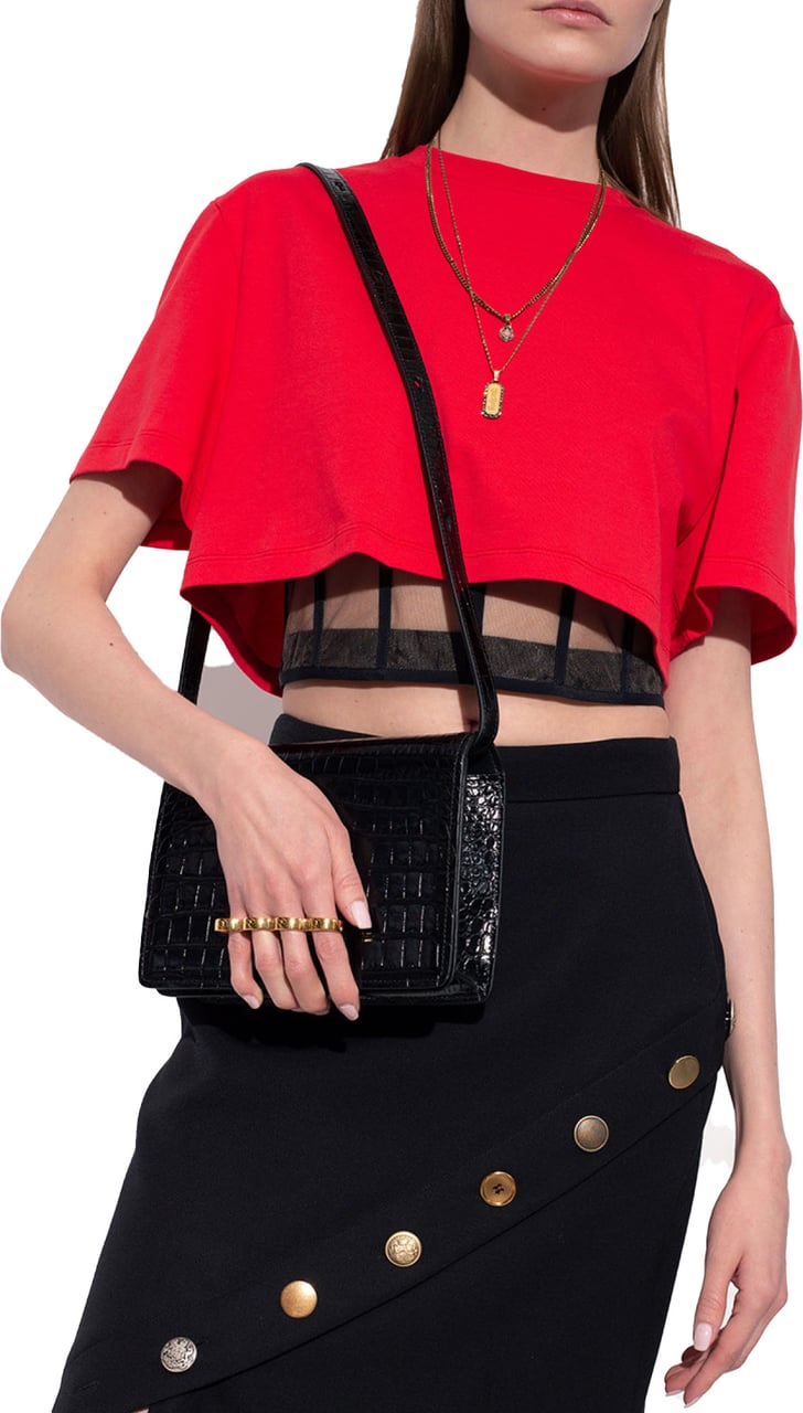 Alexander McQueen The Four Ring Crossbody Bag Zwart