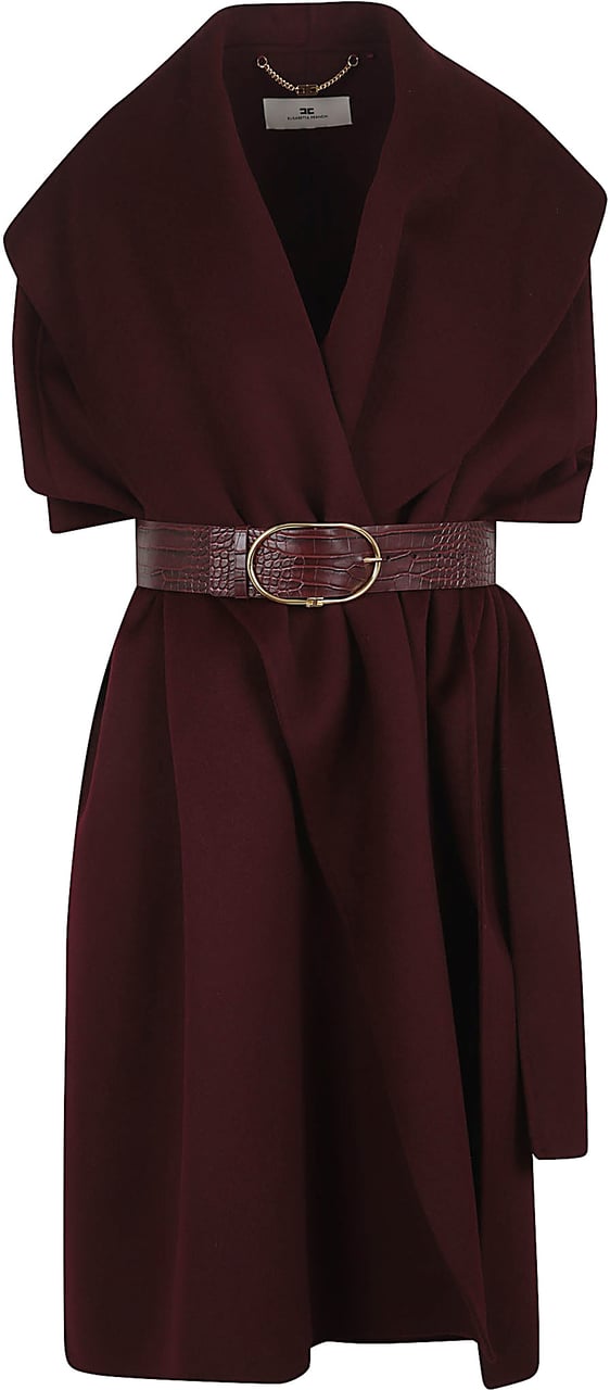 Elisabetta Franchi Cappotto Con Cintura Roze