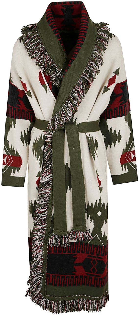 Alanui icon jacquard coat Groen
