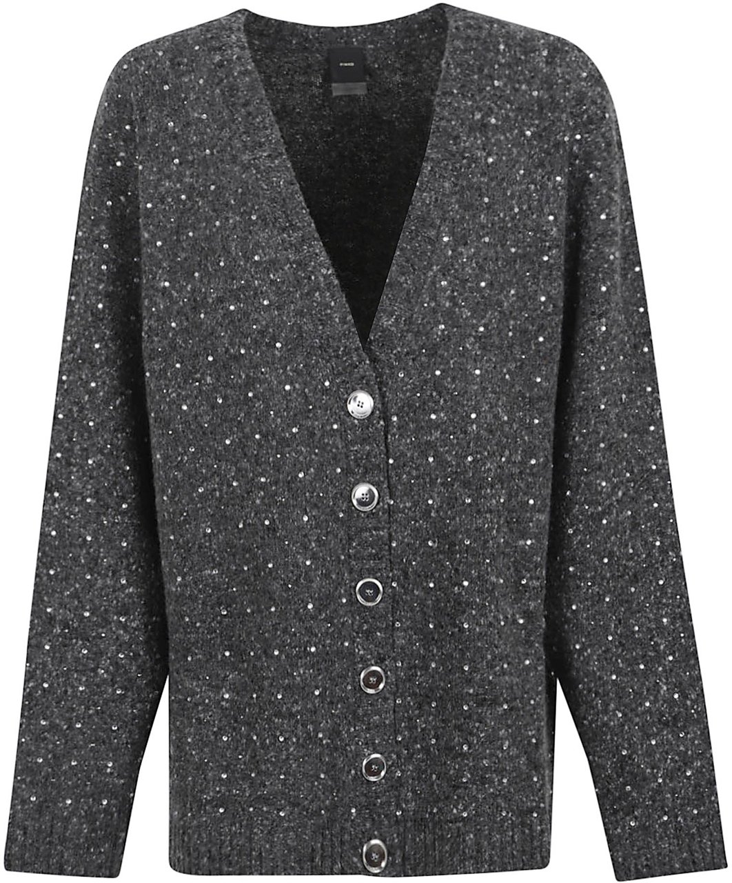 Pinko marche cardigan boucle black Grijs