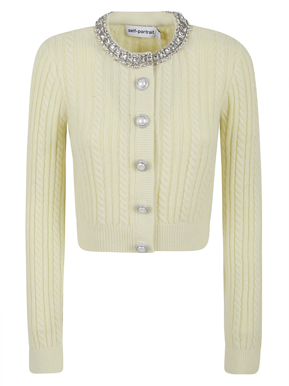 Self-Portrait yellow alpaca cardigan Geel