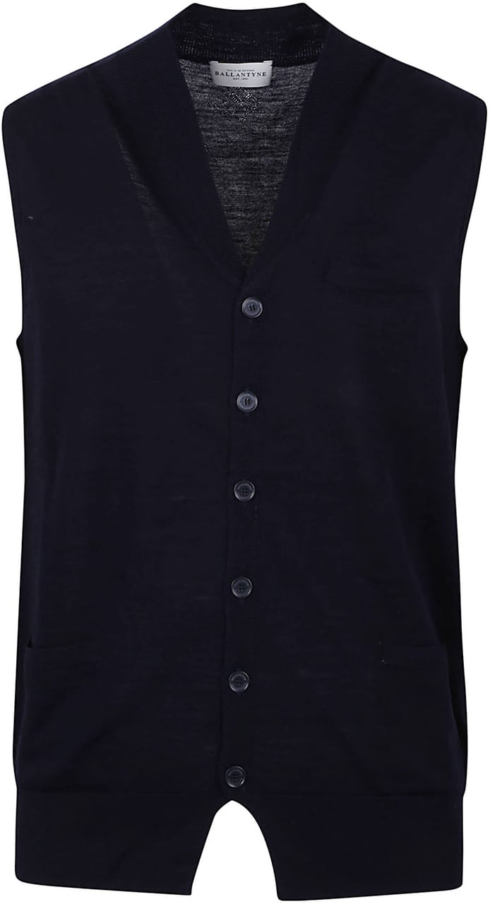 Ballantyne v neck gilet Blauw