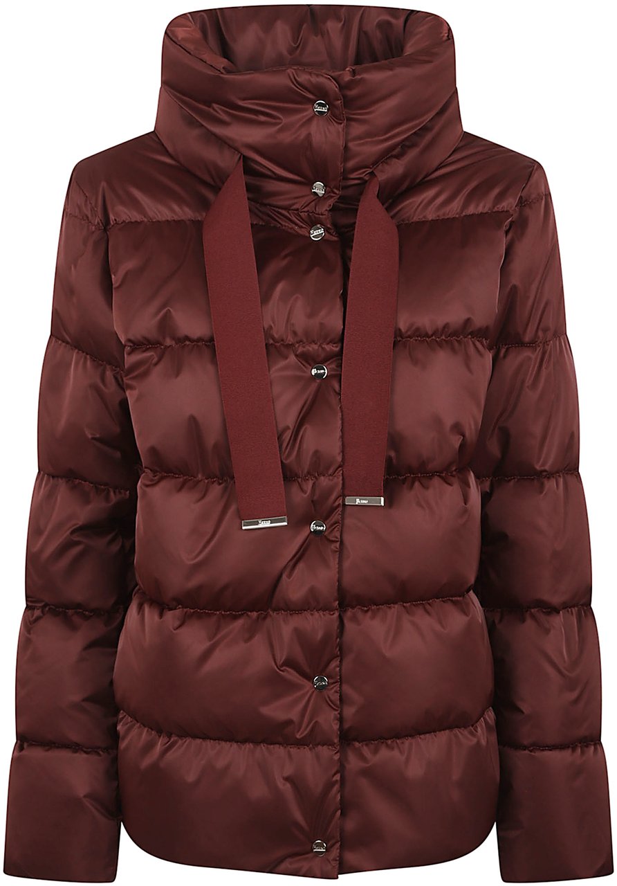 Herno satin cape down jacket Rood