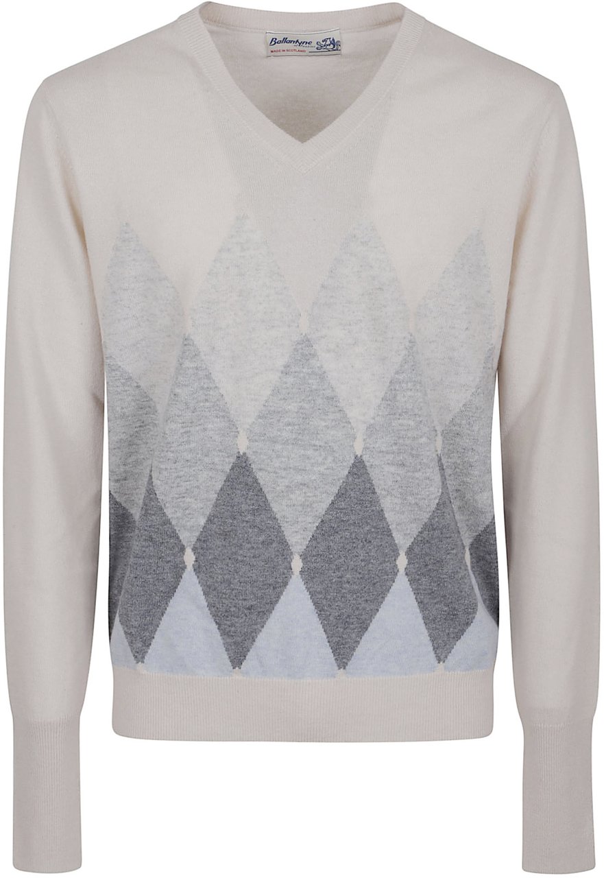 Ballantyne v neck pullover Wit