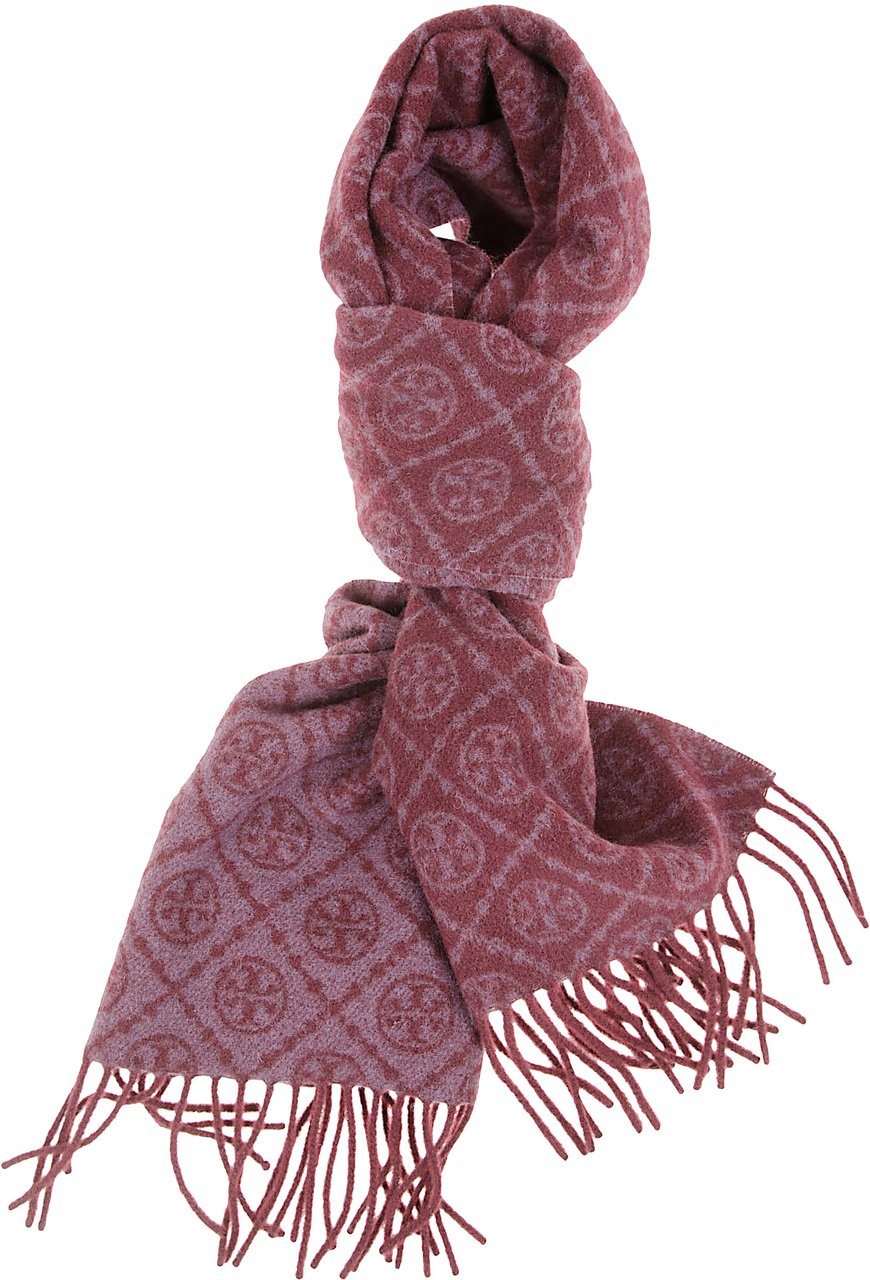 Tory Burch t monogram oblong scarf Rood