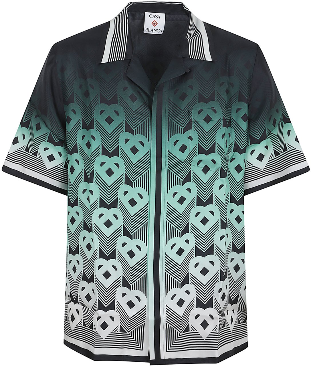 Casablanca cuban collar short sleeve shirt Groen