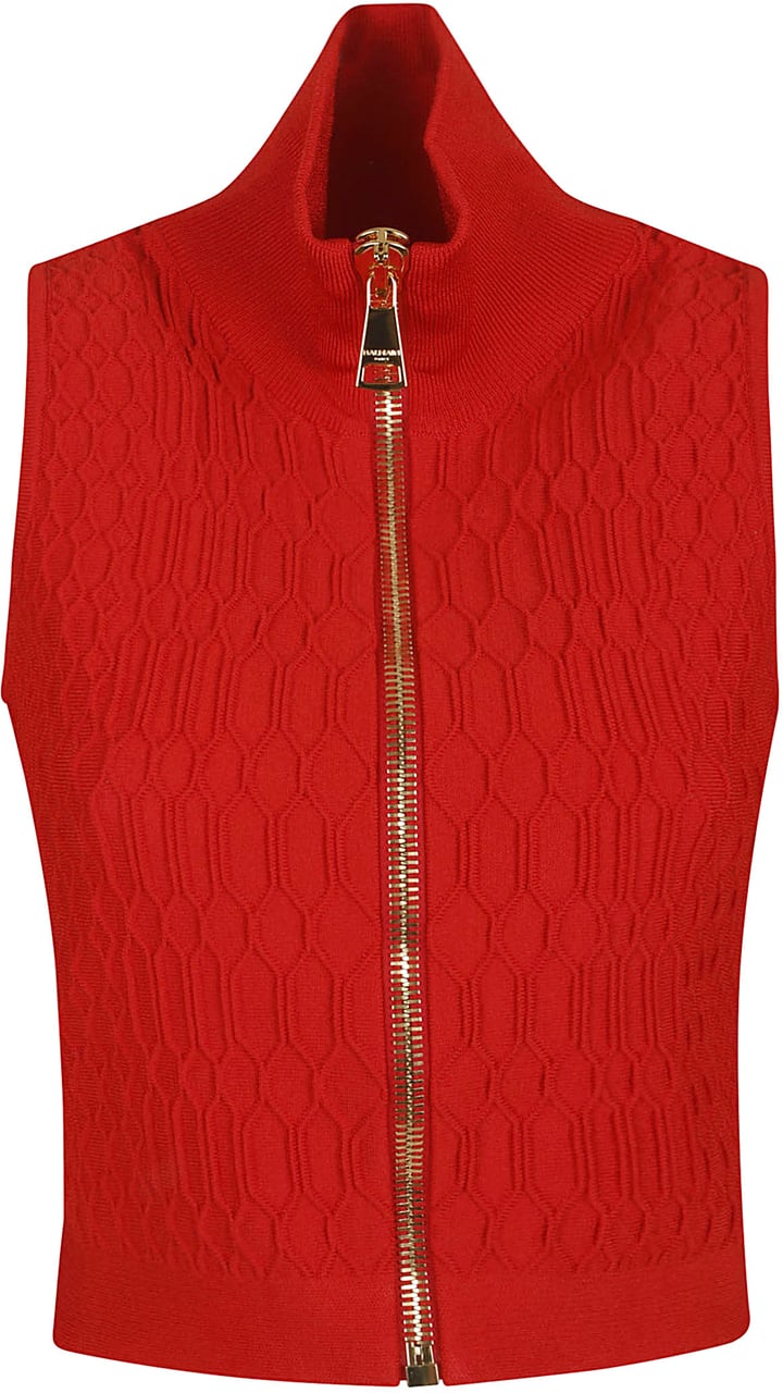 Balmain cropped sleeveless t Rood