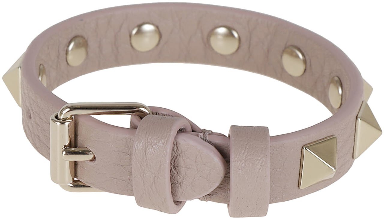 Valentino Garavani Leather Bracelet Beige