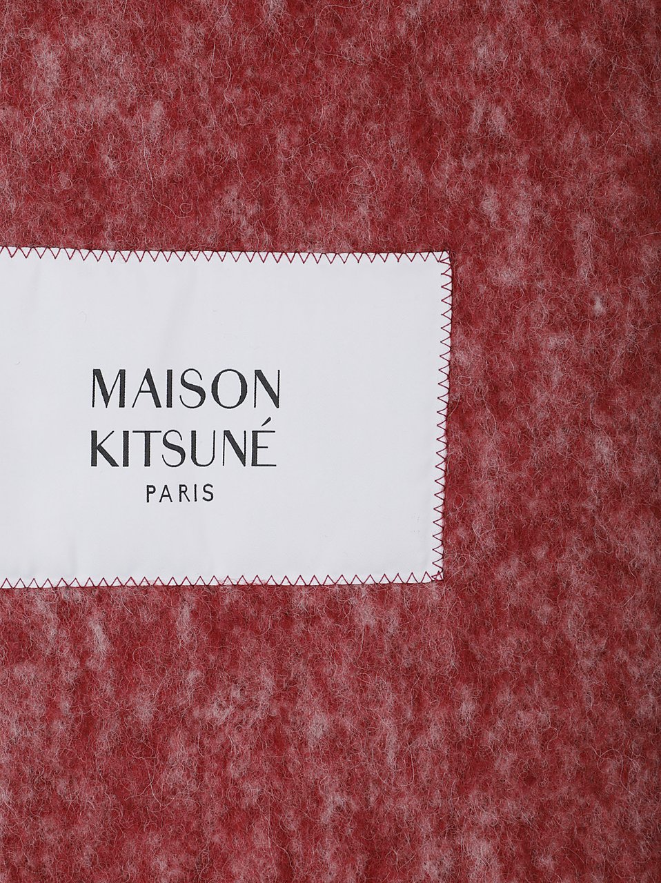 Maison Kitsuné alpaca striped scarf Beige