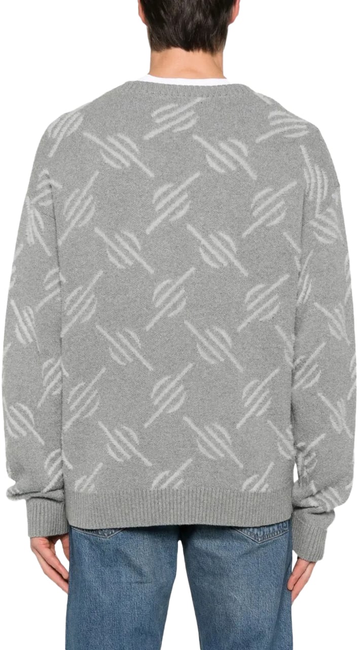 Daily Paper Heren Tevin Monogram Knit Sweater Grijs