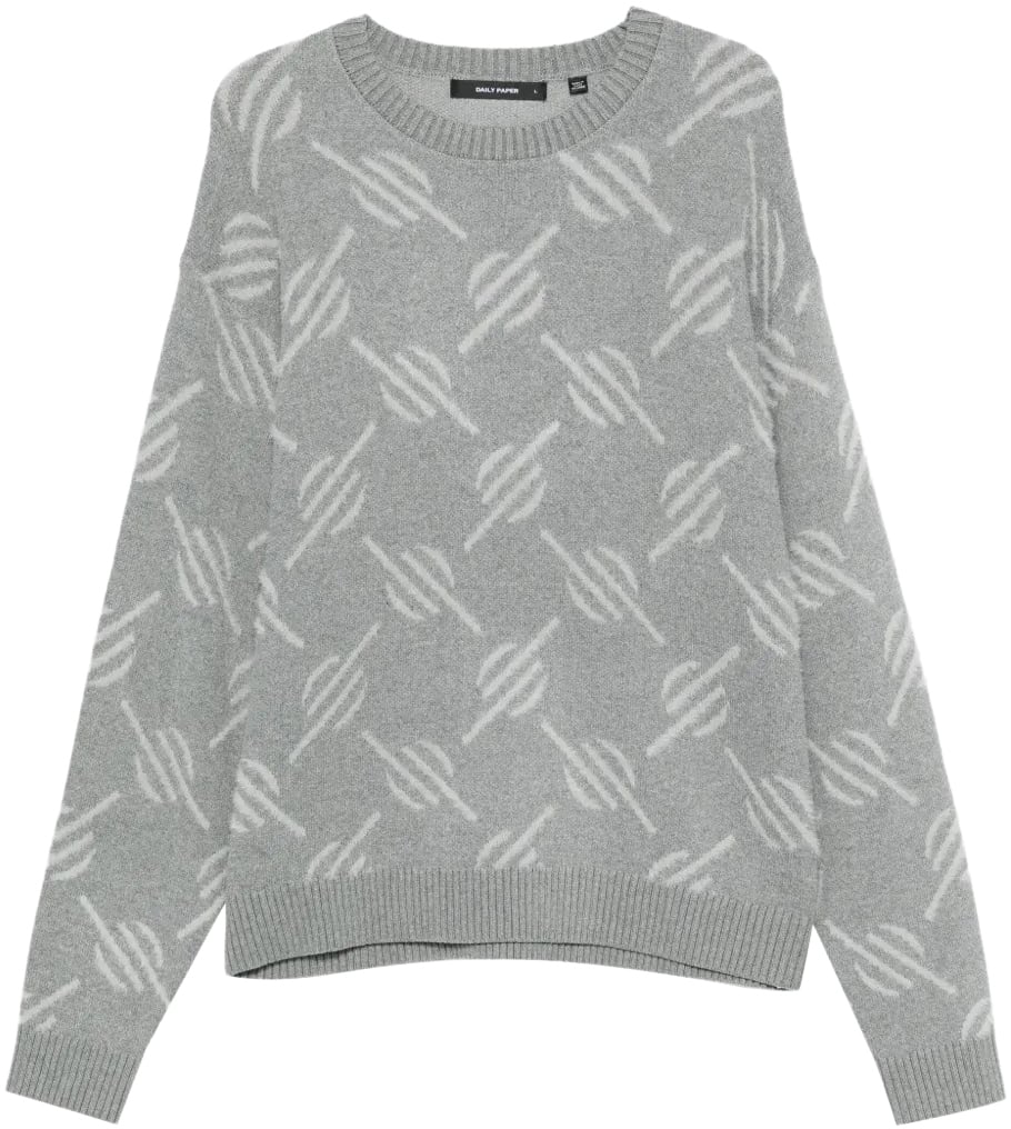 Daily Paper Heren Tevin Monogram Knit Sweater Grijs
