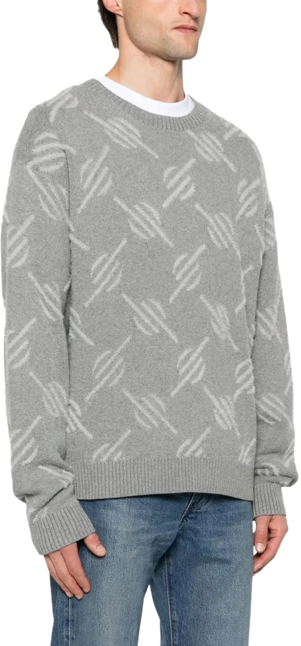 Daily Paper Heren Tevin Monogram Knit Sweater Grijs