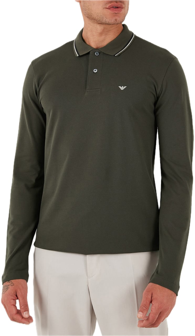 Emporio Armani Double Stripe Long Sleeve Dark Gree Groen