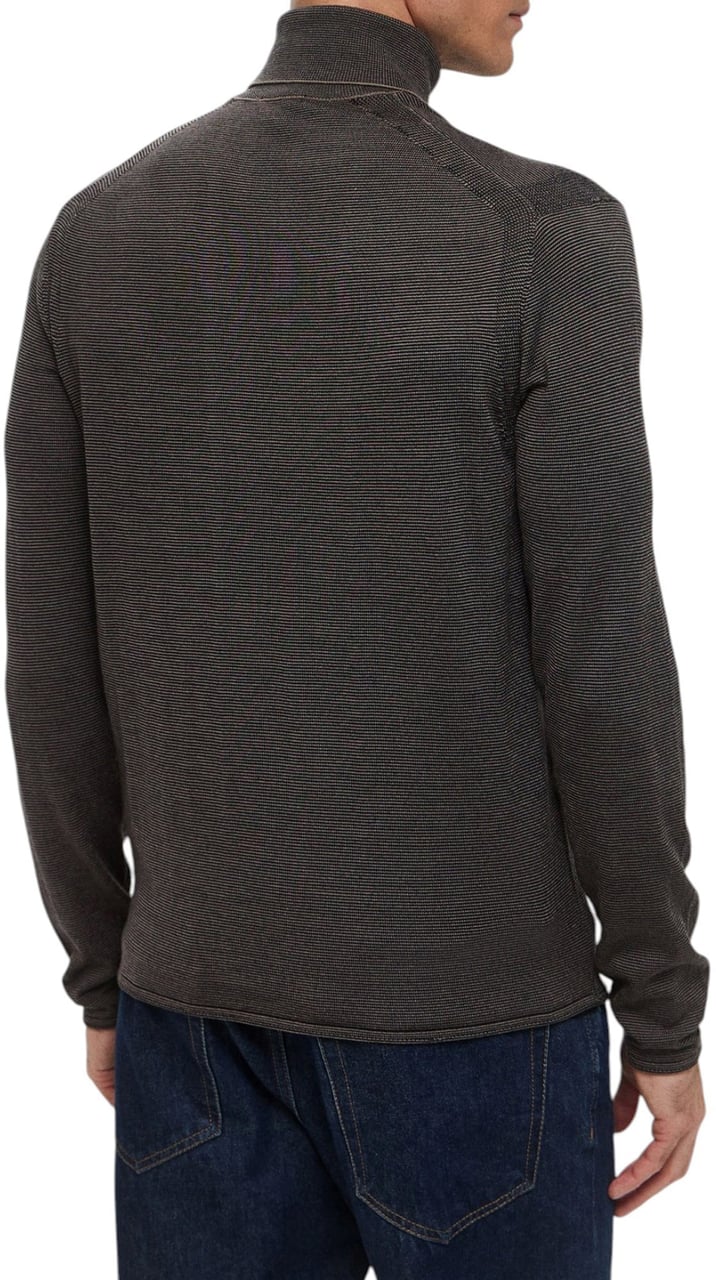 Emporio Armani Striped rollneck Wallnut Bruin