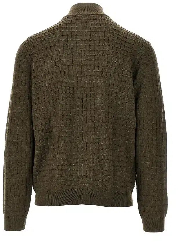 Emporio Armani Patterned Stitch Full Zip Crocodile Groen