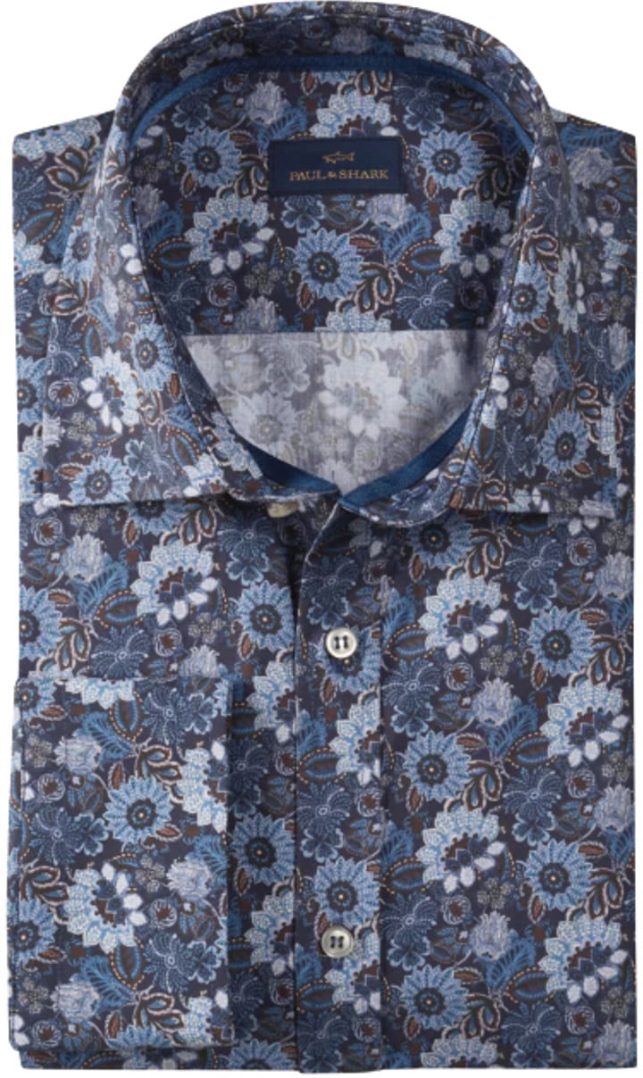 Paul & Shark Overhemd bloemenmotief Bruin
