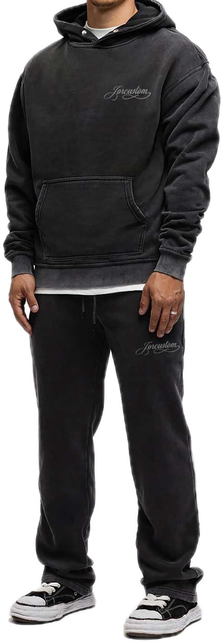 JORCUSTOM Fleece Jogger Handscript Acid Grey Grijs