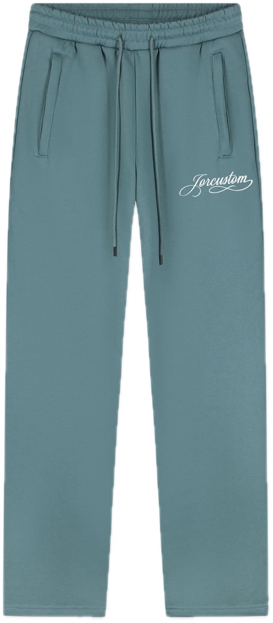 JORCUSTOM Fleece Jogger Handscript Ocean Blue Blauw