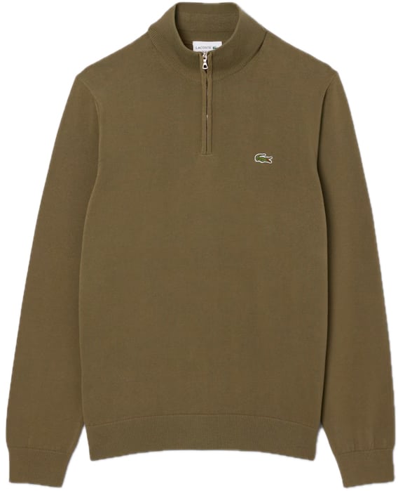 Lacoste Sweater met Hoge Hals en Rits Groen