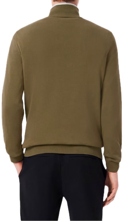 Lacoste Sweater met Hoge Hals en Rits Groen