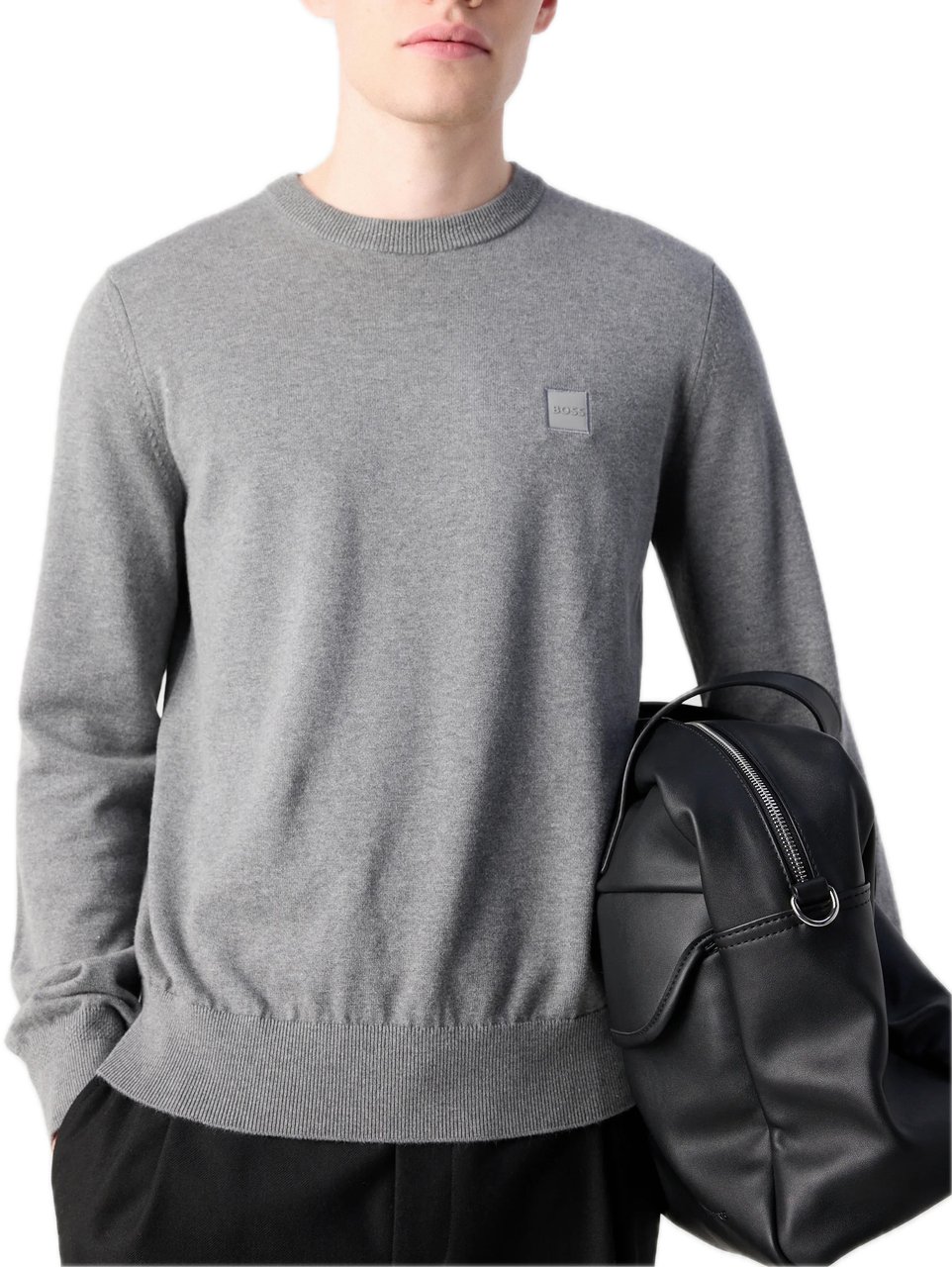 Boss Pullover Kanovano Silver Grijs