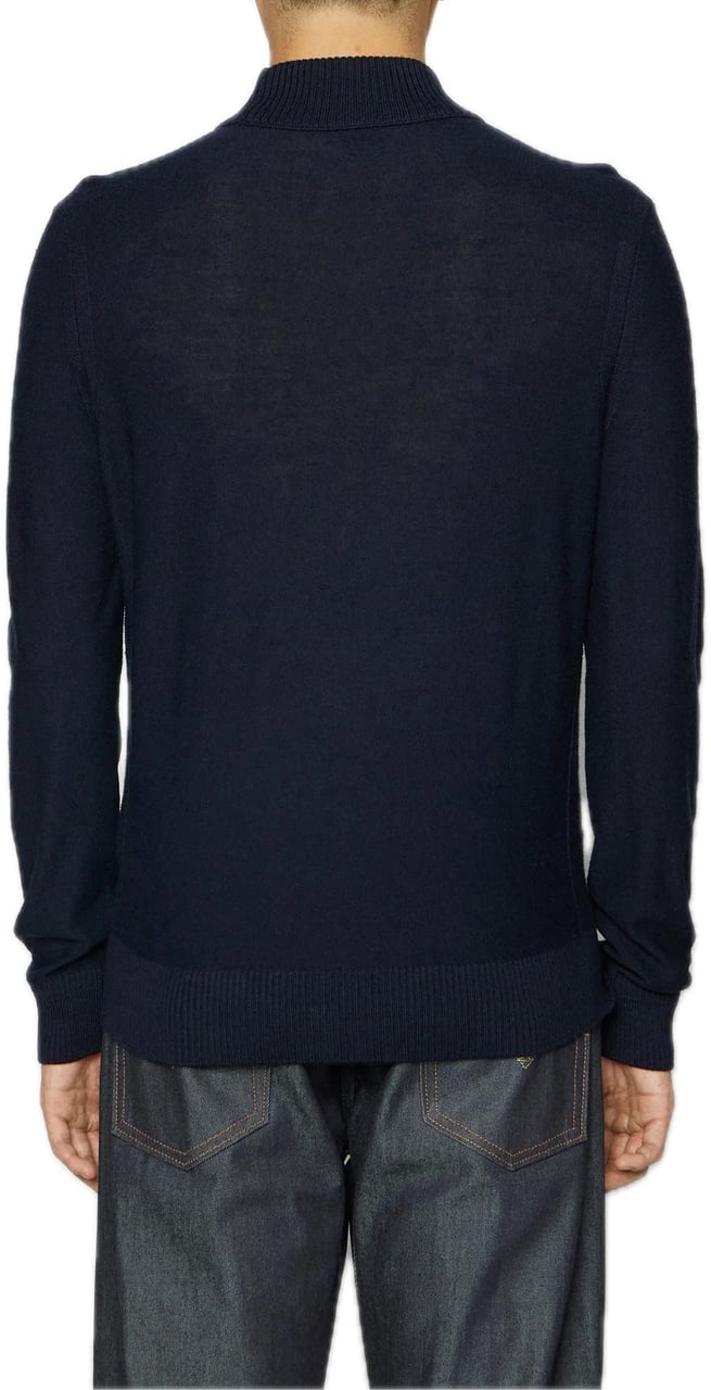 Boss Coltrui van een wolmix met logostik Blauw