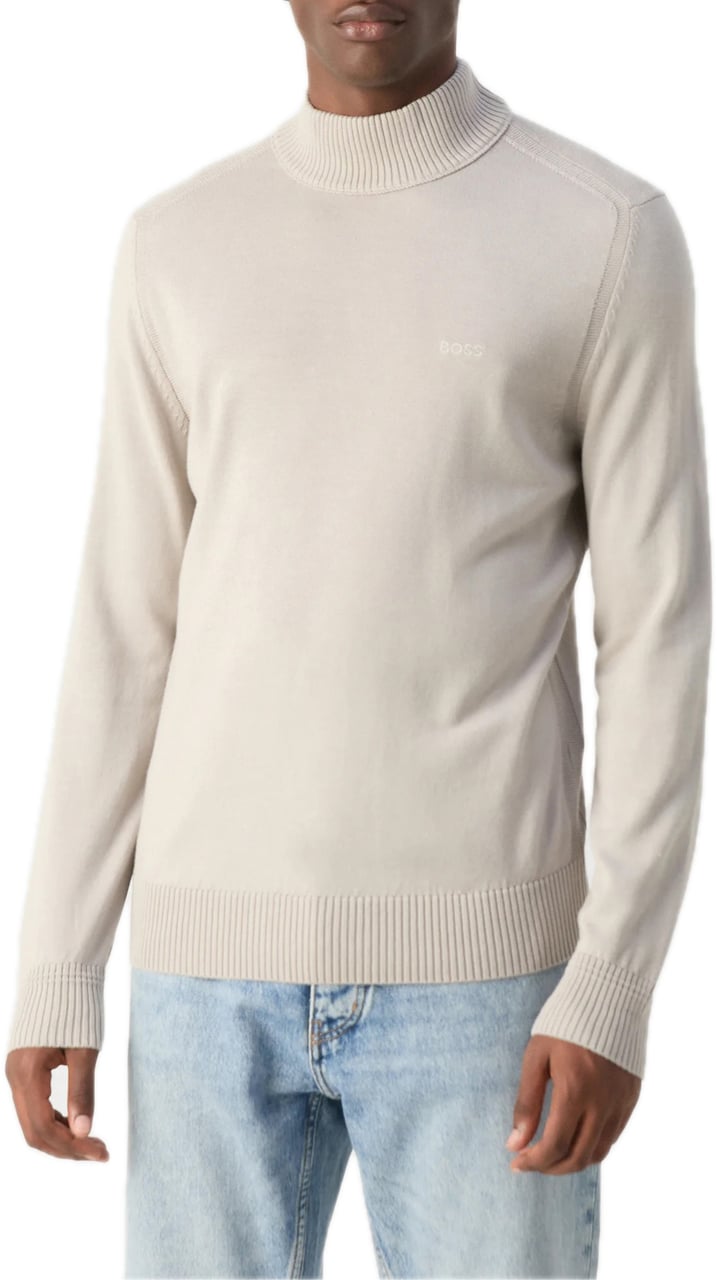 Boss Coltrui van een wolmix met logostik Beige