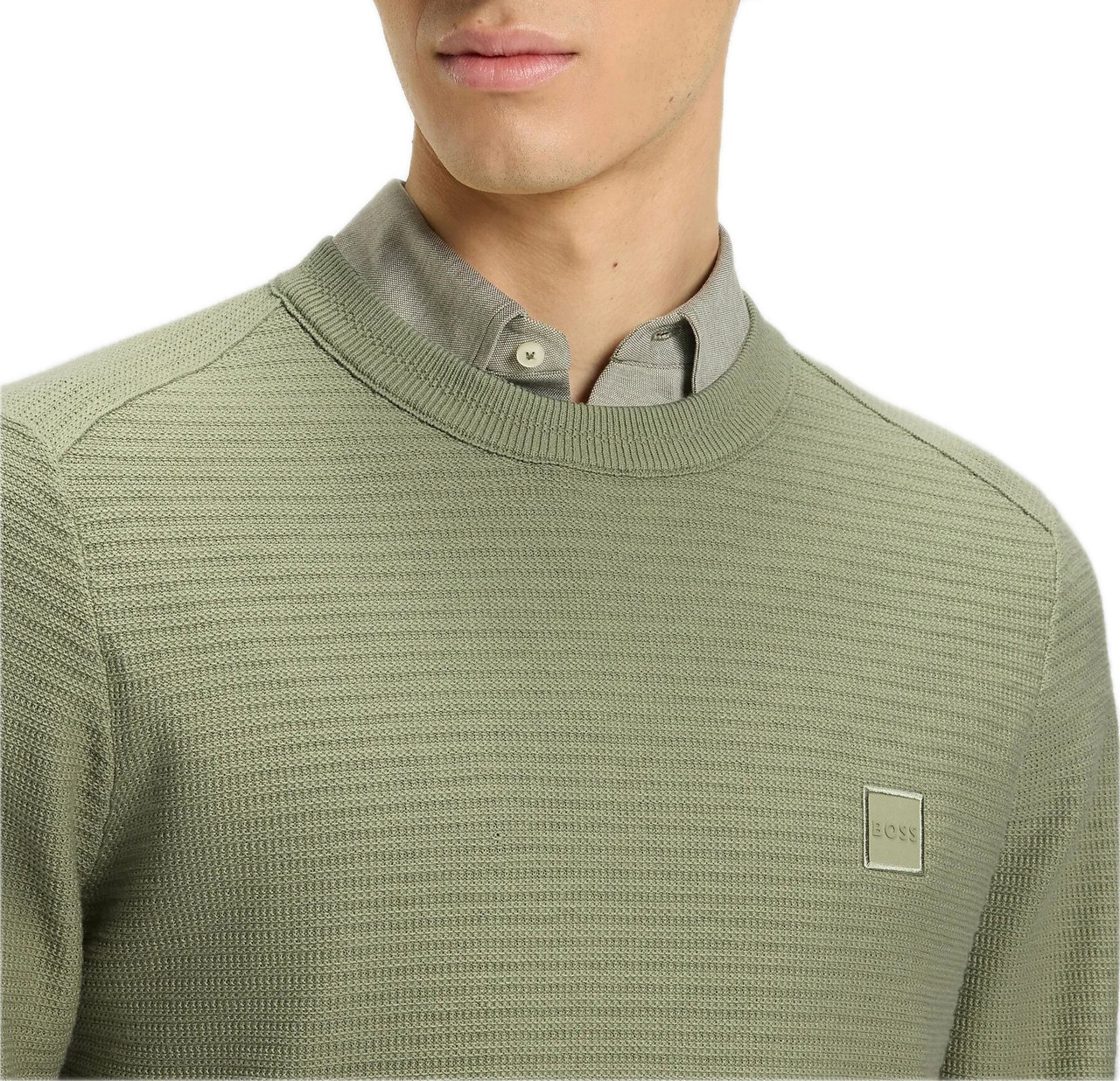 Boss Hugo Green Cotton Sweater Beige