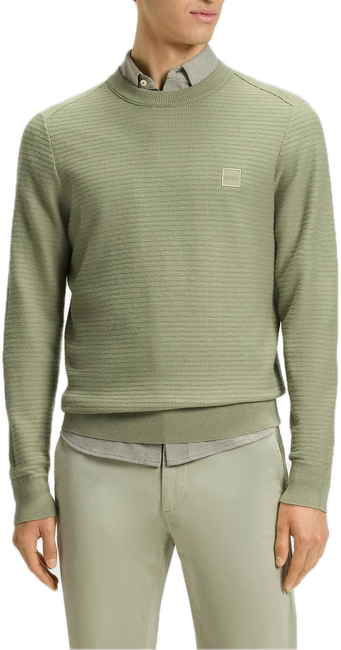 Boss Hugo Green Cotton Sweater Beige