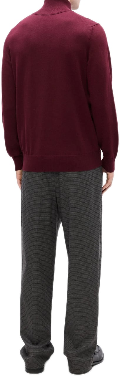 Boss Trui met ritskraag logopatch Rood