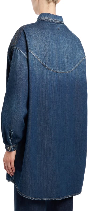 Dondup Dresses Blue Denim Blauw