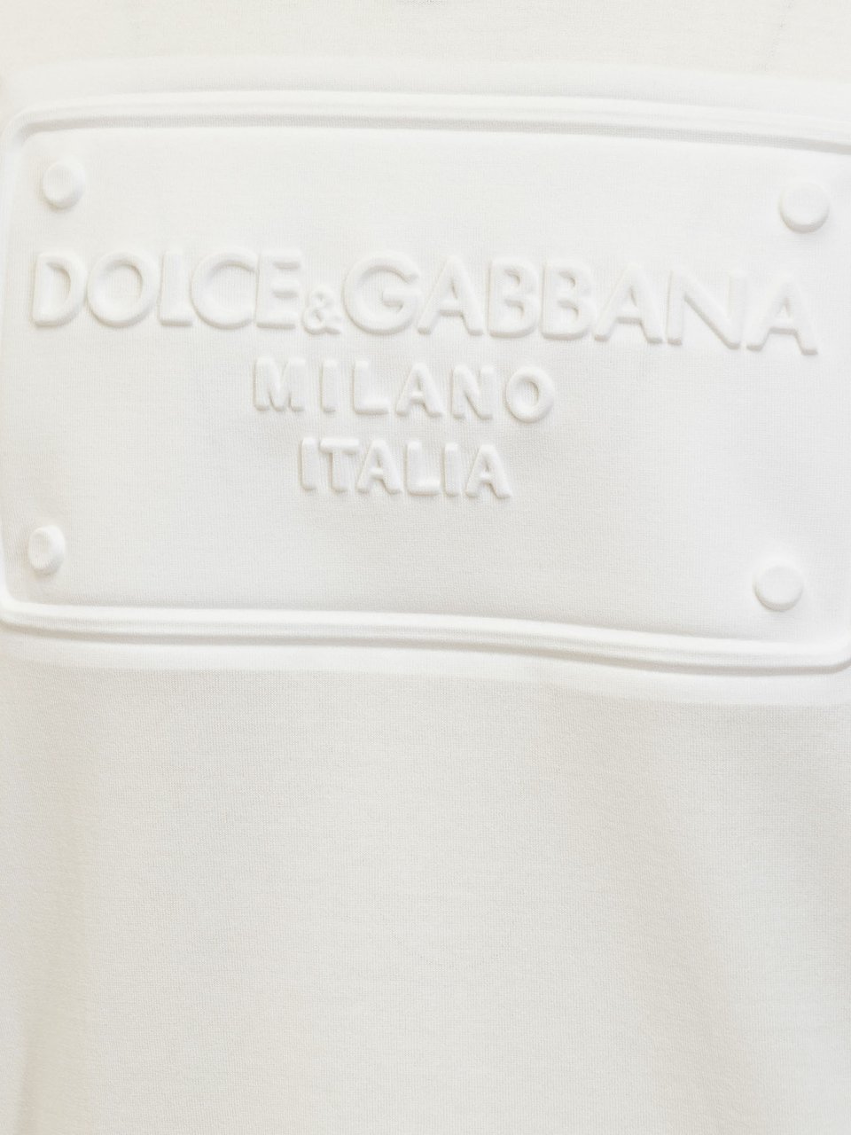 Dolce & Gabbana Cotton T-Shirt With Embossed Logo Wit